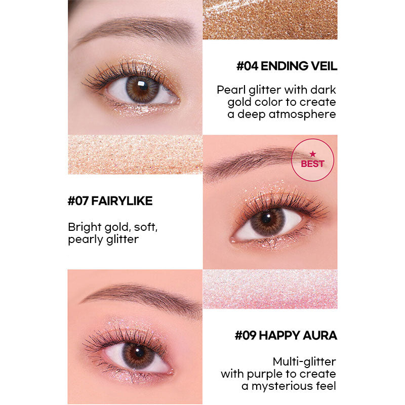 Erinde Liquid Glitter Eyeshadow Eyeliner Korean Makeup Tear Drop Metallic