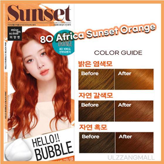 MISEENSCENE hello bubble foam color dye 8O Africa Sunset Orange - Ulzzangmall